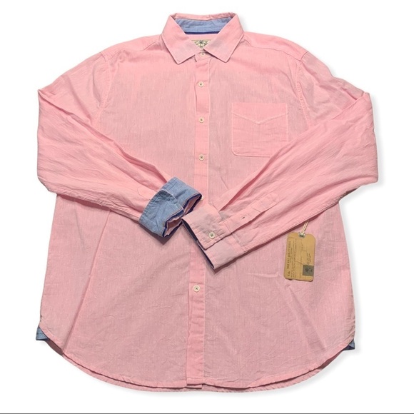 True Grit Washed Melange Linen Long Sleeve Button Down Shirt - Picture 2 of 10